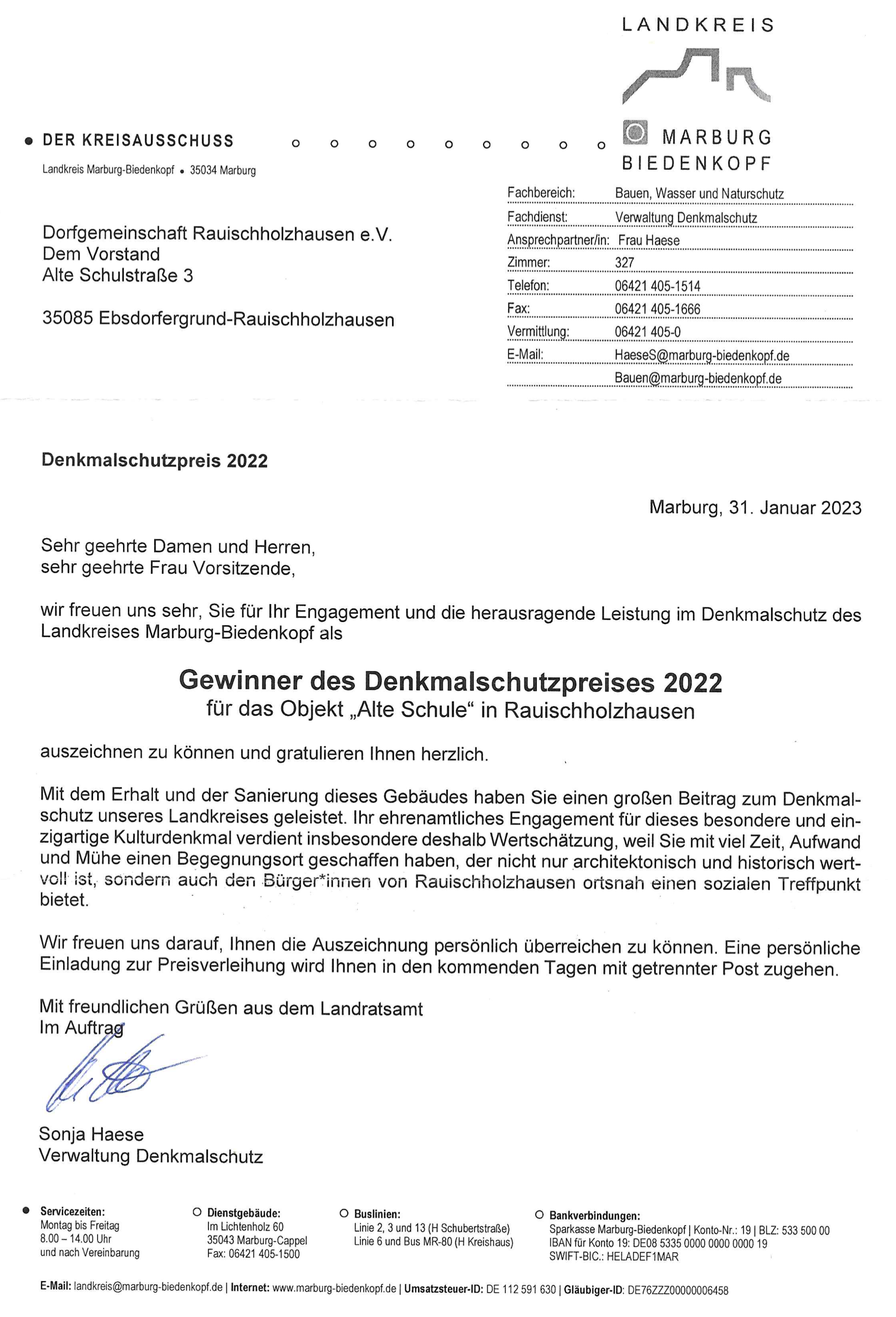 Denkmalschutzpreis 2022